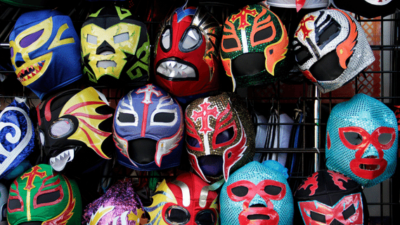 Luchadore Masks on display (Blitz Daily With Lance Ippolito)